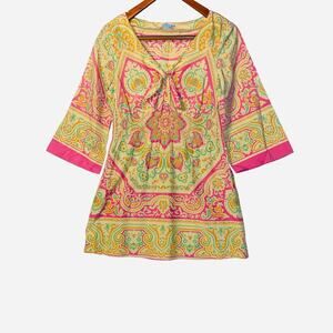 J. McLaughlin Silk Blend Tunic Shirt size small